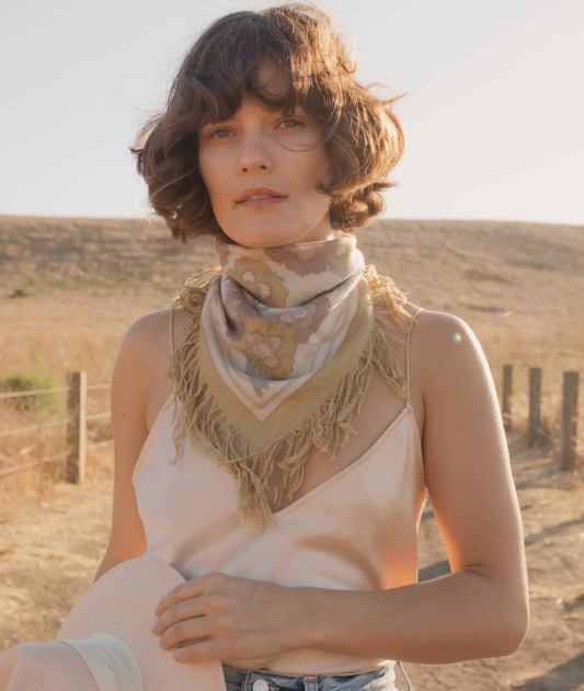 Silk-Cashmere Fringed Bandana