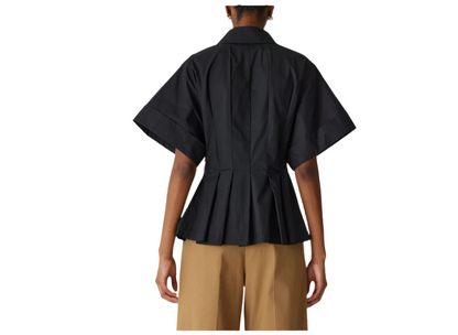 Silky Poplin Peplum Blouse