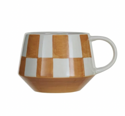 Checkered Stoneware Mug