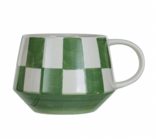 Checkered Stoneware Mug