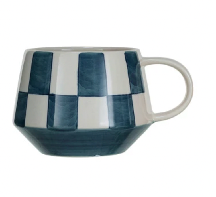 Checkered Stoneware Mug