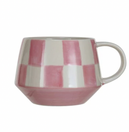 Checkered Stoneware Mug