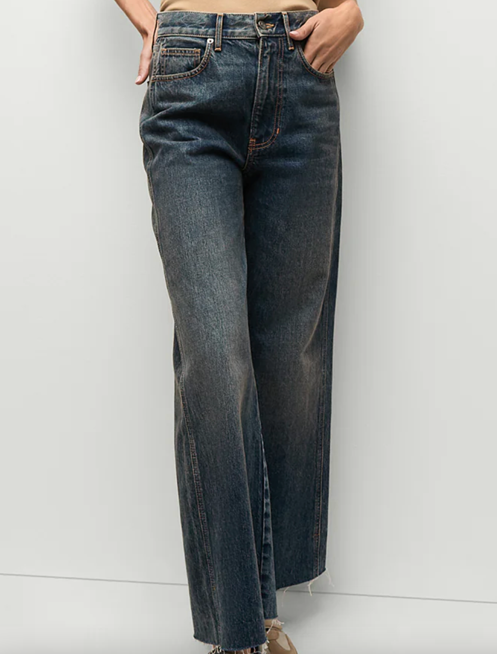 Taylor Cropped High Rise Wide Jean