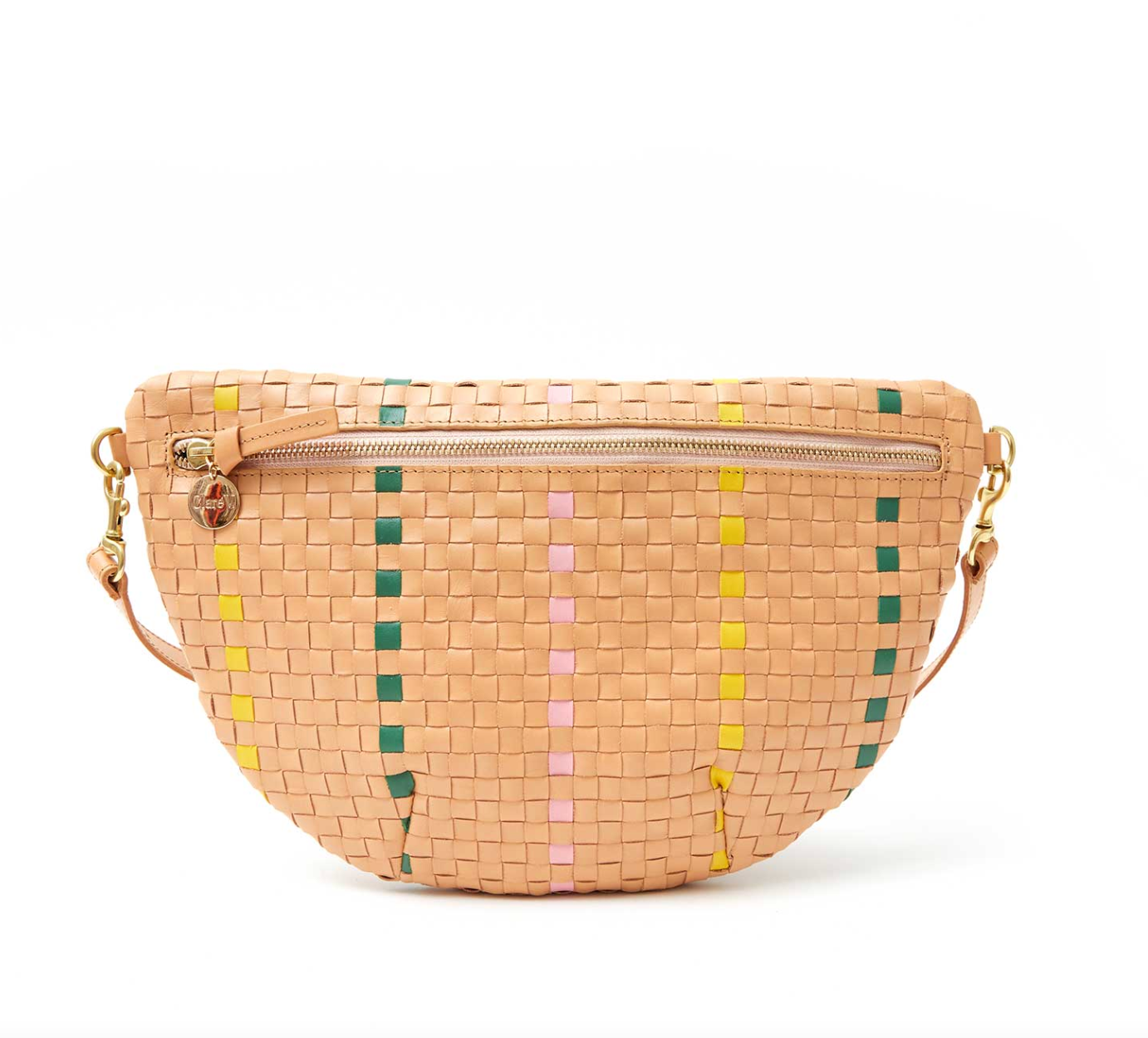 clare v grande fanny tobacco V. in Cuoio Perf free design with an adjustable strap Clare V - Grande Fanny