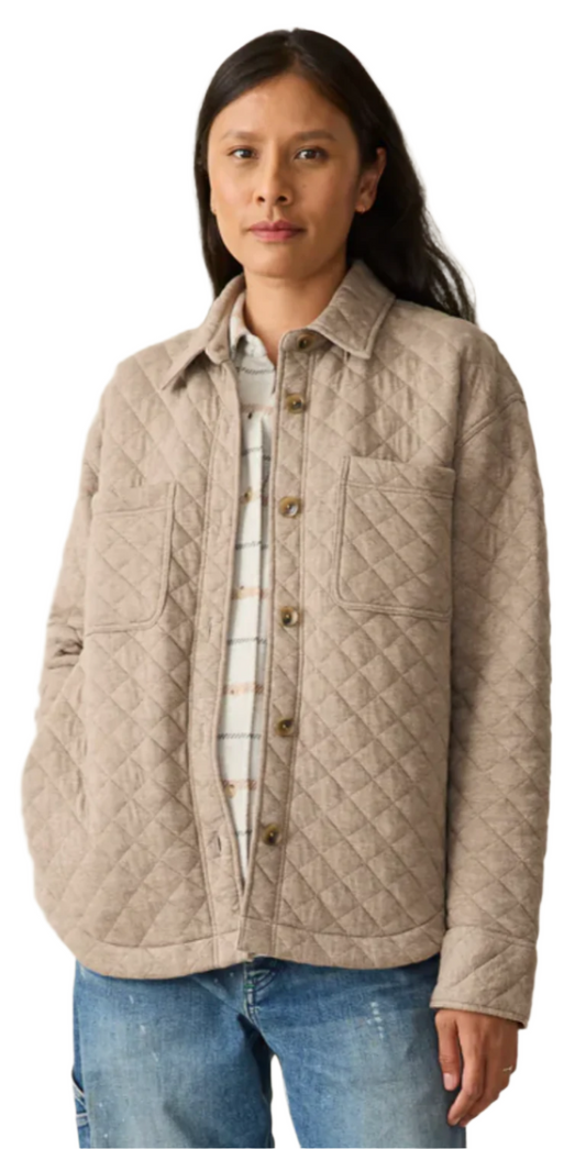 Epic Quilted Fleece Shirt Jacket - Mink Heather