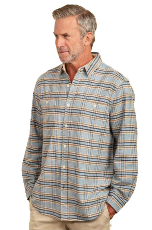 Fireside Big Sky Check Brushed Flannel - Blue