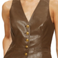 Sarge Faux Leather Vest - Desert Brown