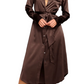 Victoria Silk Button Down Midi Dress - Desert Brown