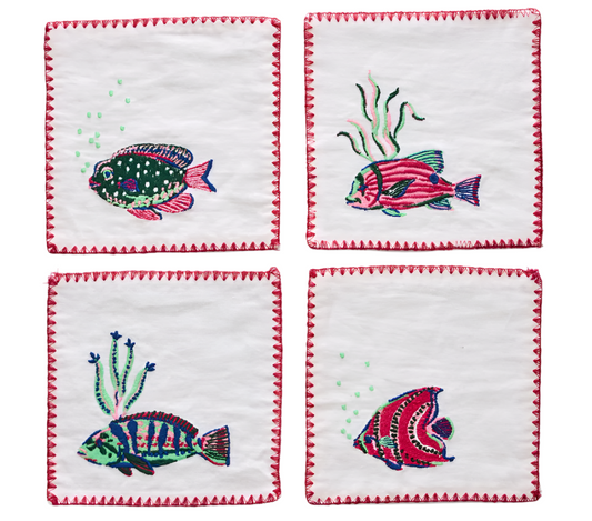 Tropical Fish Cocktail Napkins - Set of 4