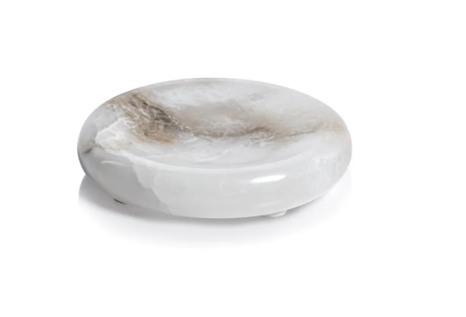 Cote d'Azur Alabaster Round Soap Dish