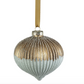 Ribbed Two-Toned Glass Onion Shaped Ornament