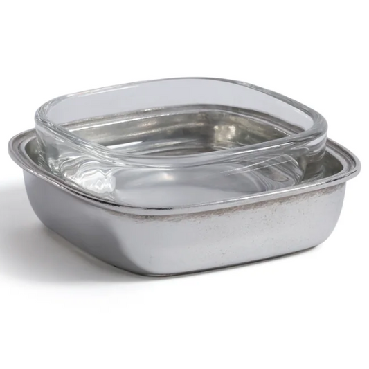 St. Moritz Pewter and Glass Single Condiment Dish
