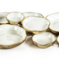 Cluster of Nine Round Serving Bowls - Gold and White