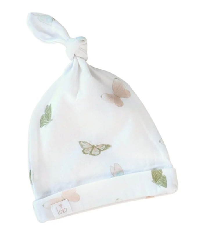 Top Knot Hat - Butterflies