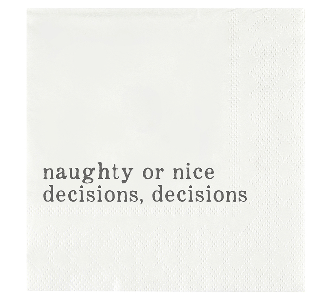 Face to Face Paper Cocktail Napkins - Naughty or Nice