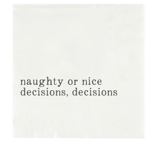 Face to Face Paper Cocktail Napkins - Naughty or Nice