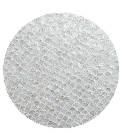 Capiz & MDF Lazy Susan - Cream | Natural