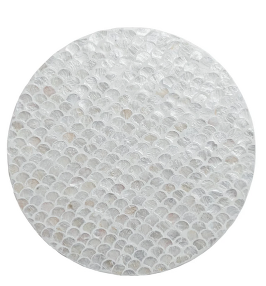 Capiz & MDF Lazy Susan - Cream | Natural