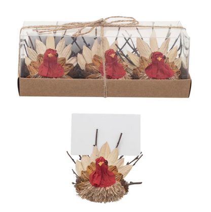 Turkey Place Card Holder - Set of 3