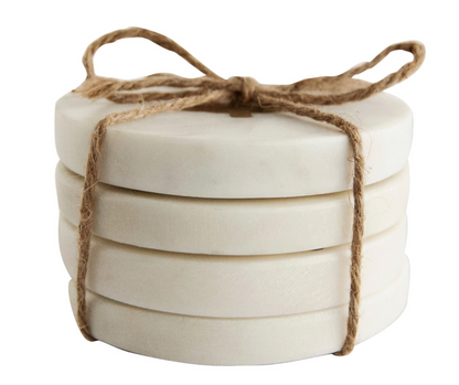 Marble Coasters w/ Brass Holiday Inlay