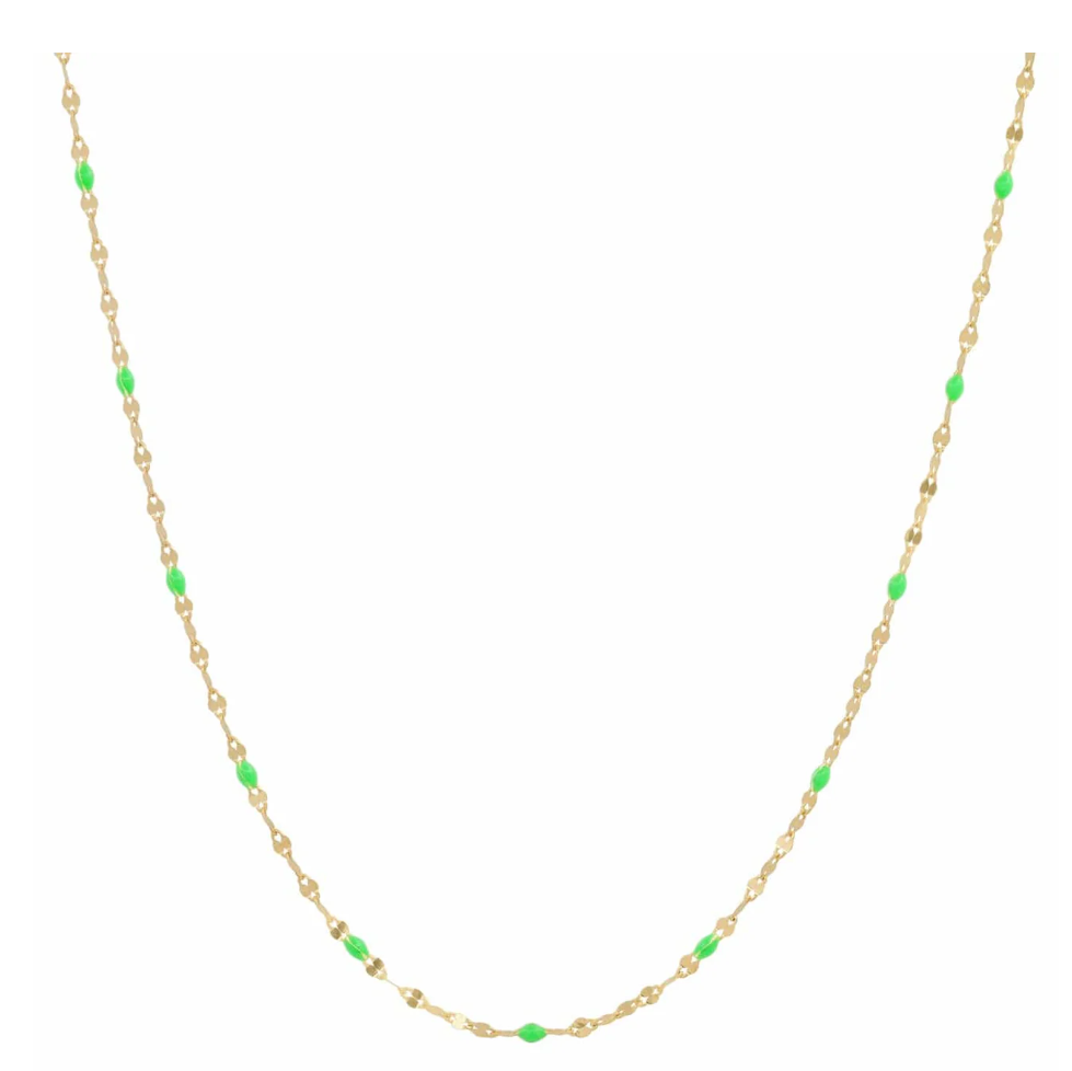 Gold Vermeil Sparkle Chain with Enamel Stations