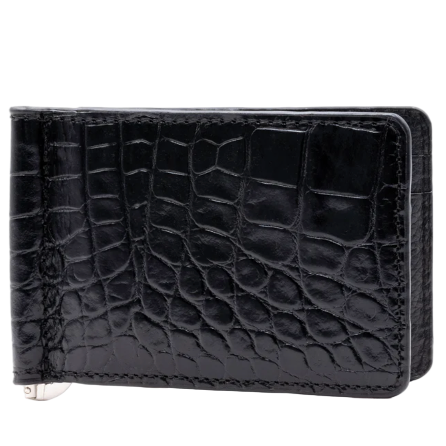 Anthony Alligator Grain Money Clip - Black