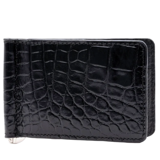Anthony Alligator Grain Money Clip - Black