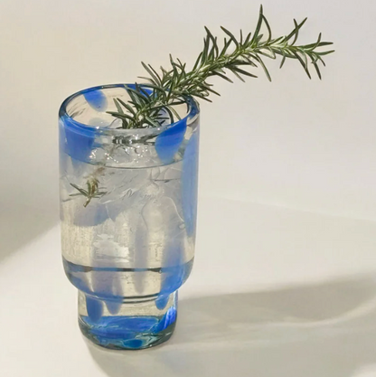 Frida Tall Stackable Glass - Blue & Clear