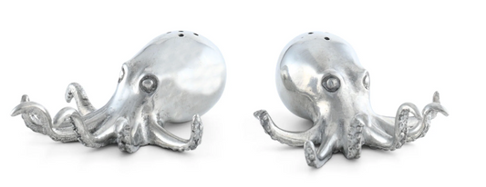 Pewter Octopus Salt and Pepper Shakers