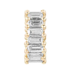 Diamond Prong Set Baguette Big Bead - Lab Grown