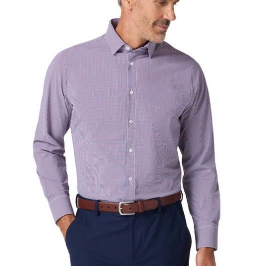 Leeward LS Dress Shirt - Mulberry Sam Plaid