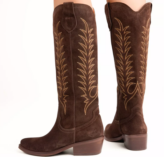 Blanca Suede Embroidered Boot