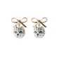 Bow & Tabby Grey Cat Head Stud Earrings