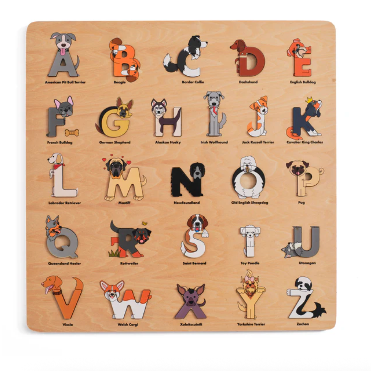 Dog Wooden Alphabet Puzzle