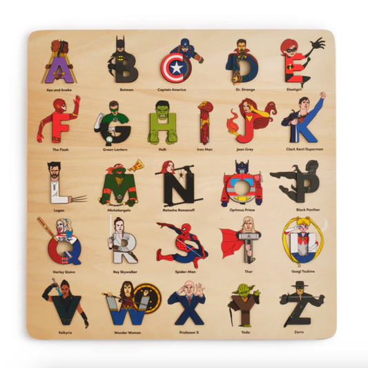 Superhero Wooden Alphabet Puzzle