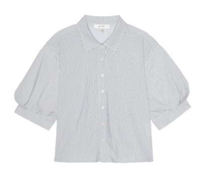The Billow Sleeve Shirt - Navy Stripe
