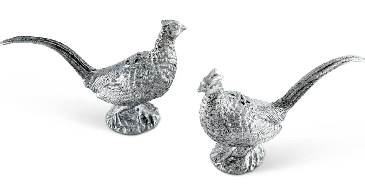 Pewter Pheasants Salt & Pepper Set