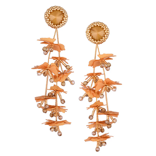 Flower Cascade Gold Earrings