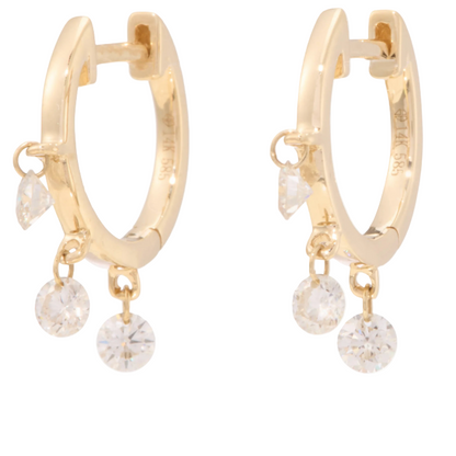 3 Floating Diamond Huggies