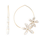White Erine Flowers Hoop Earrings