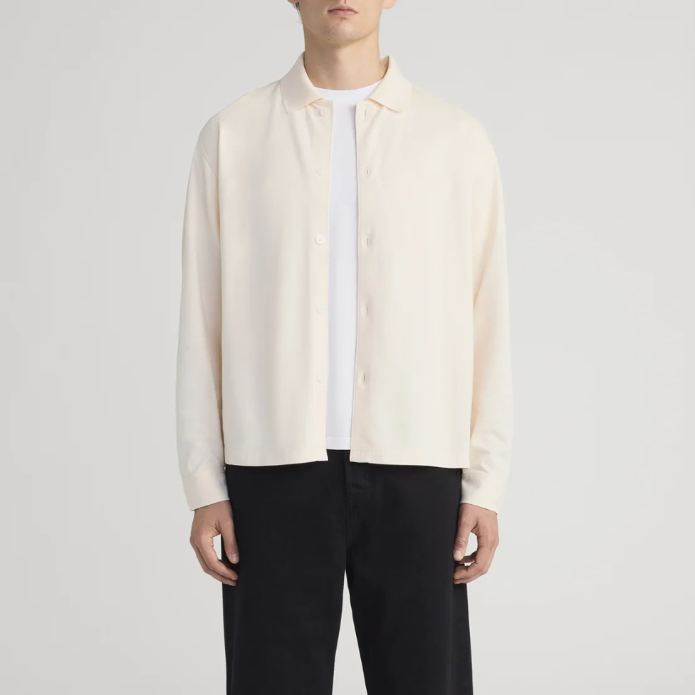 L/S Button Down Pique Shirt - Cream