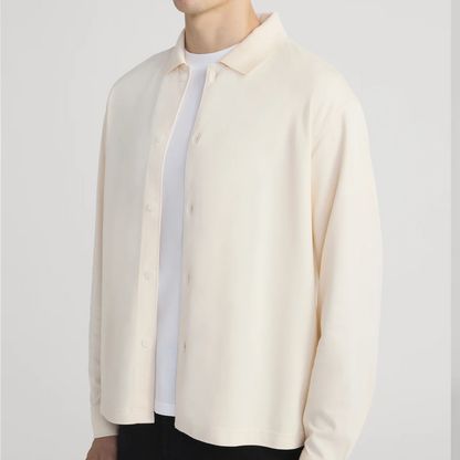 L/S Button Down Pique Shirt - Cream