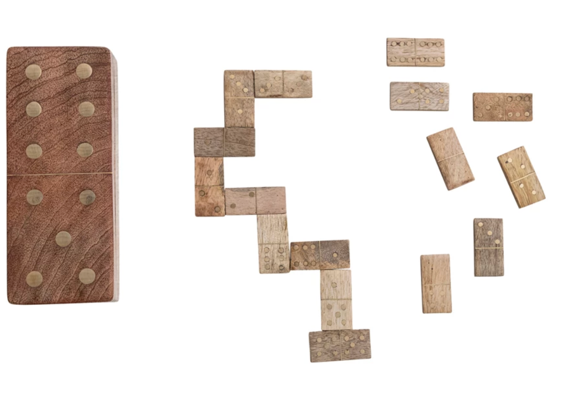 Dominoes in Mango Wood Box