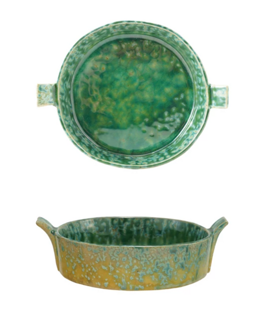 1-3/4 Cup Stoneware Baker with Handles - Green