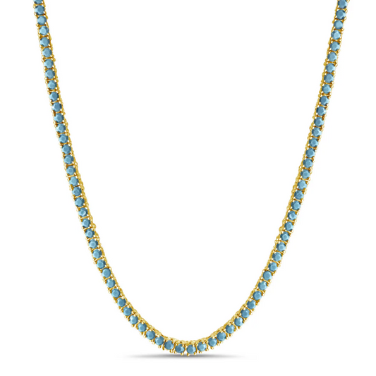 Turquoise Tennis Necklace 16"