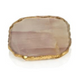 Agate Marble Glass Coaster w/ Gold Rim - Pink Tone