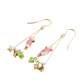 Pink Cockatoo with Multicolor Beads Triangle Earrings
