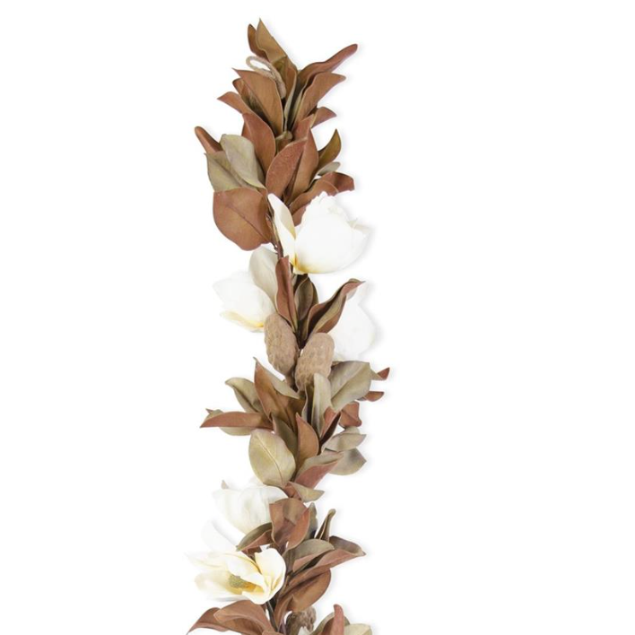 White Real Touch Magnolia Garland - 65 Inch