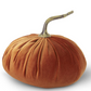 Orange Velvet Stuffed Pumpkin - Curved Stem