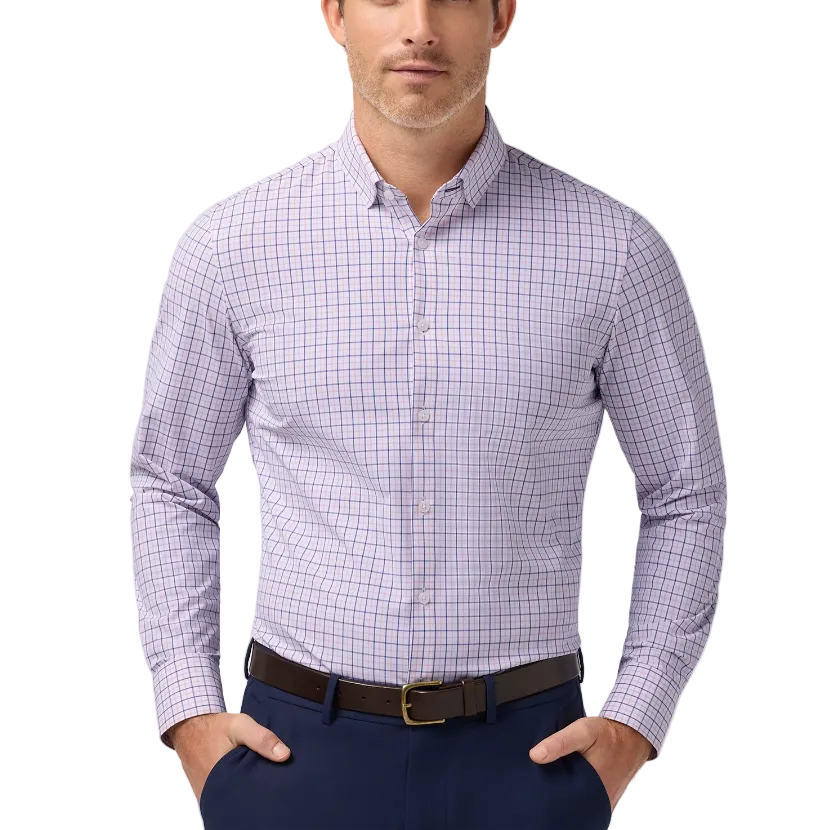 Leeward LS Dress Shirt - Pink Salt Wyatt Plaid